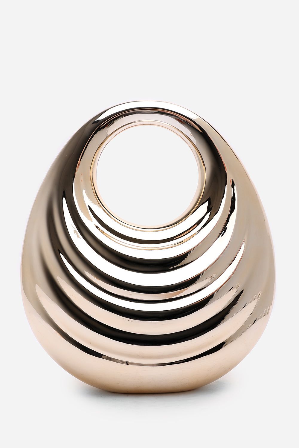 Where's That From 'Lagoon' Chrome Effect Sculpted Oval Handle Clutch image 2