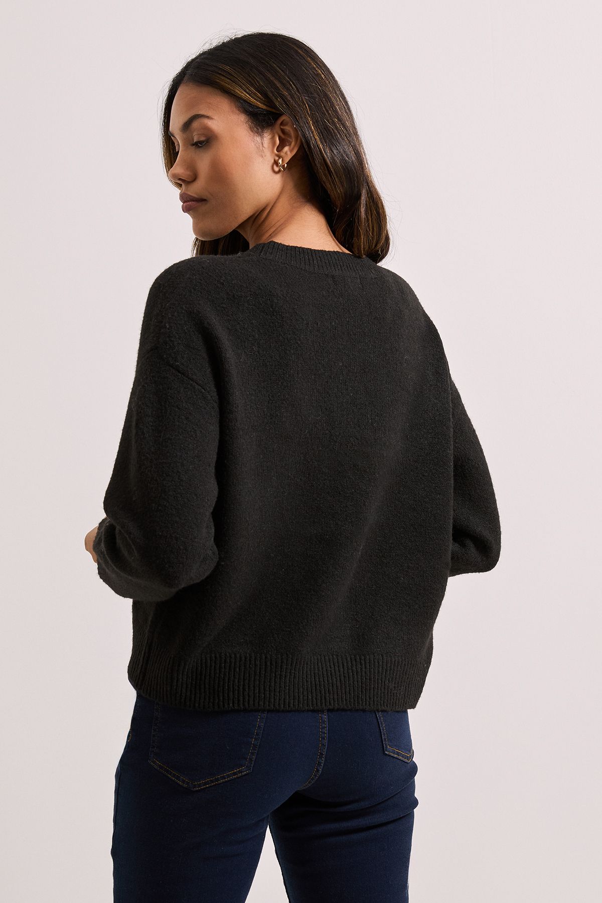 Dorothy Perkins Black Star Detail Jumper Black image 3