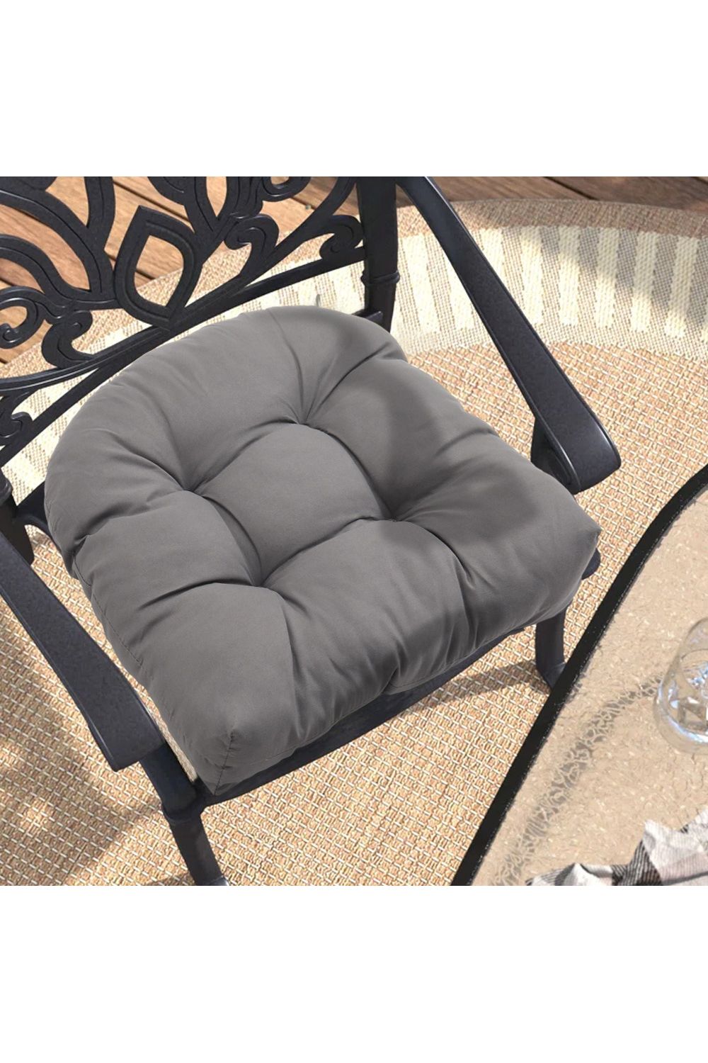 Living and Home 2Pcs Outdoor Comfortable Tufted Chair Cushion image 1