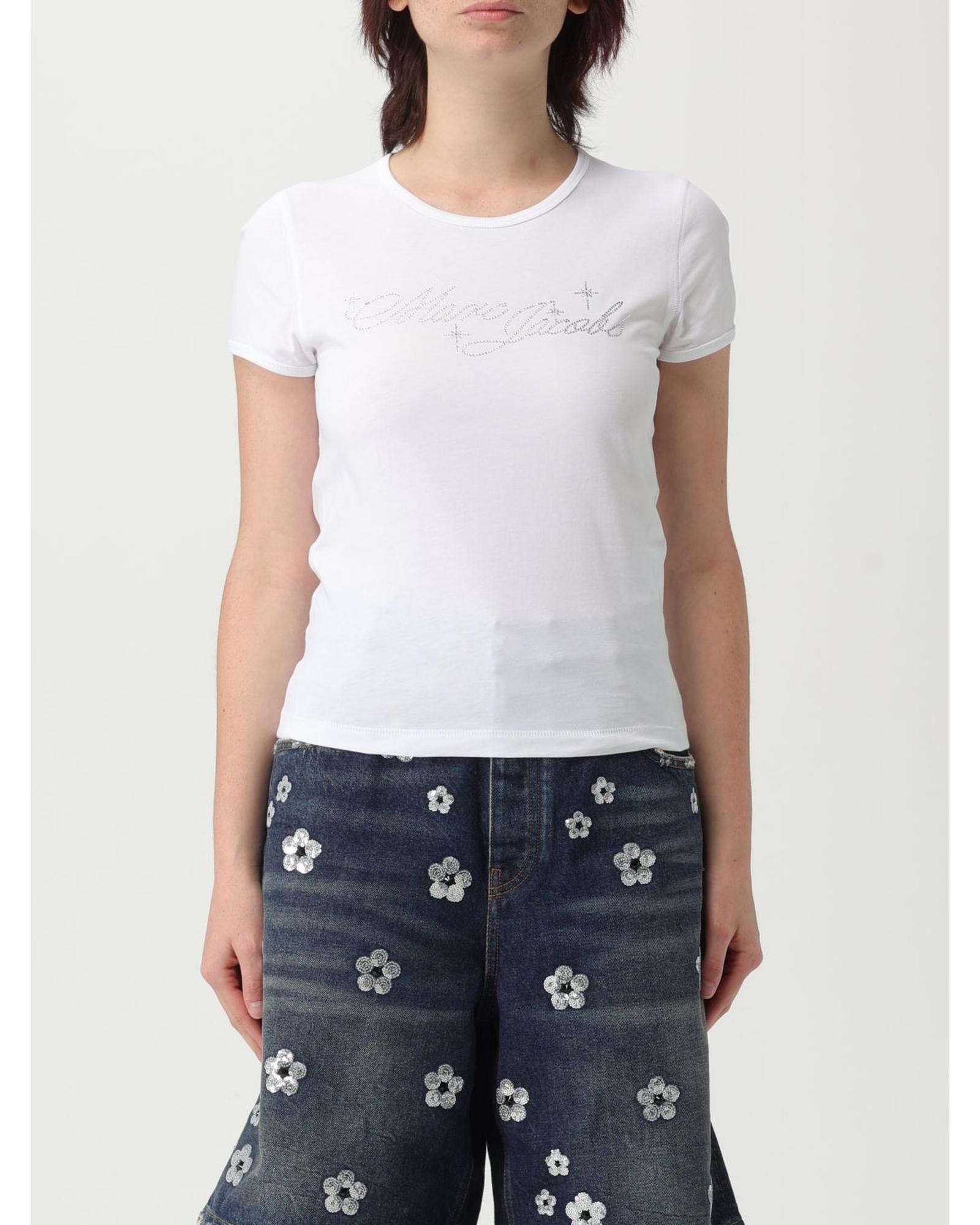 Marc Jacobs Rhinestone Logo Tee Wo - White image 1