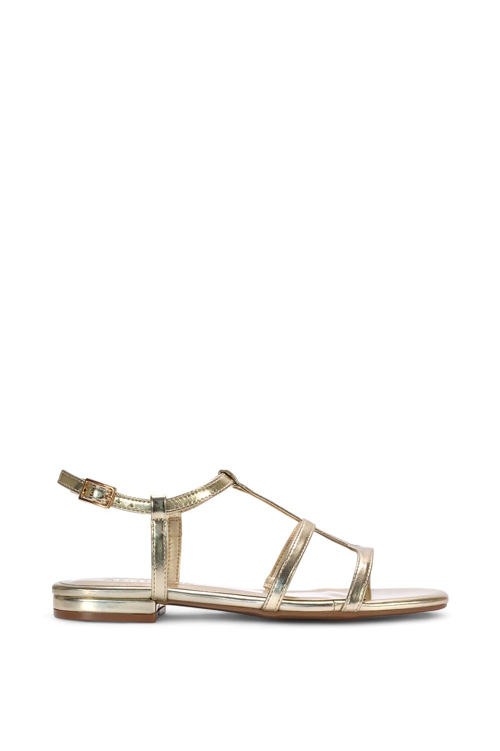 XY London 'Danielle' Flat Strappy Caged Square Toe Sandals With Buckle image 1