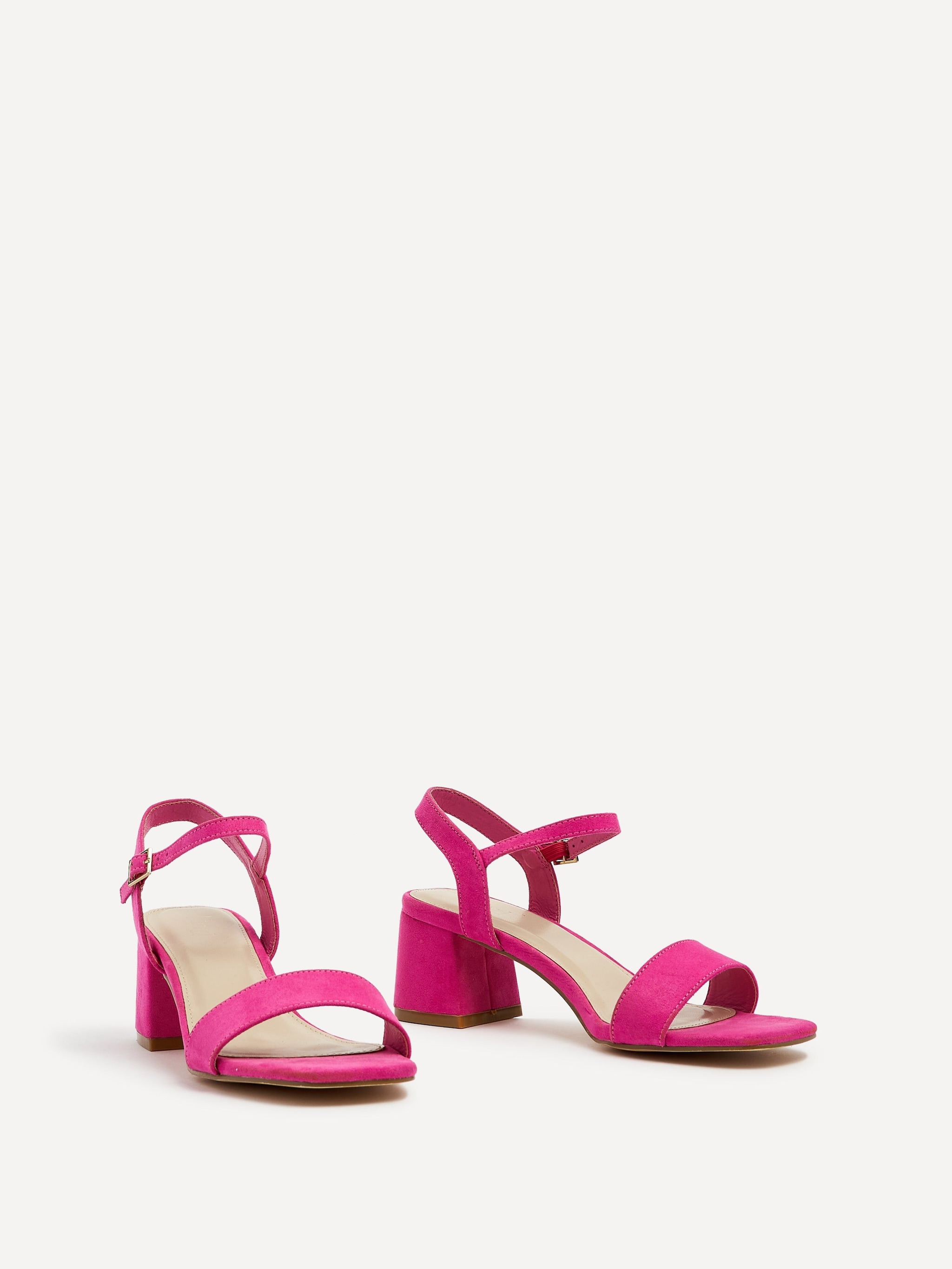 Linzi Darcie Fuchsia Faux Suede Low Chunky Block Heeled Sandal image 3