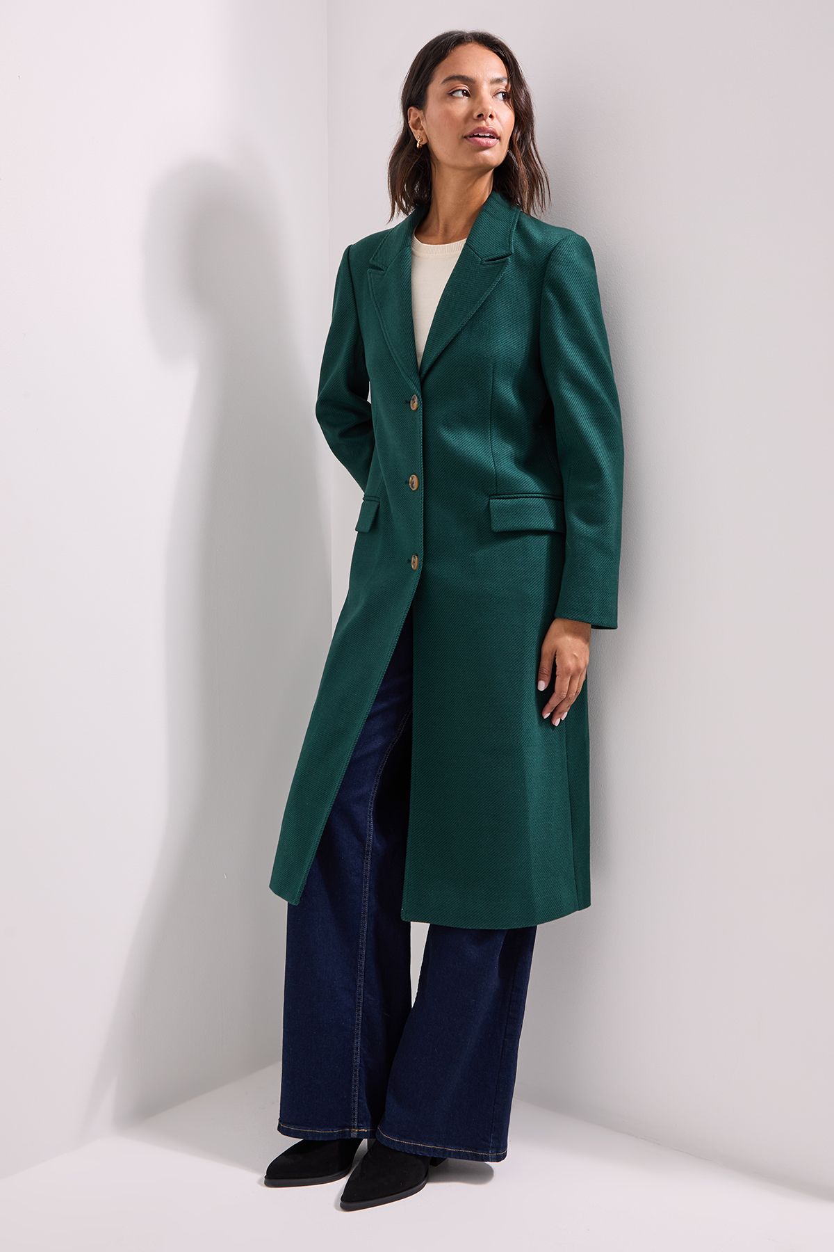 Dorothy Perkins Single Breasted Coat Green image 1