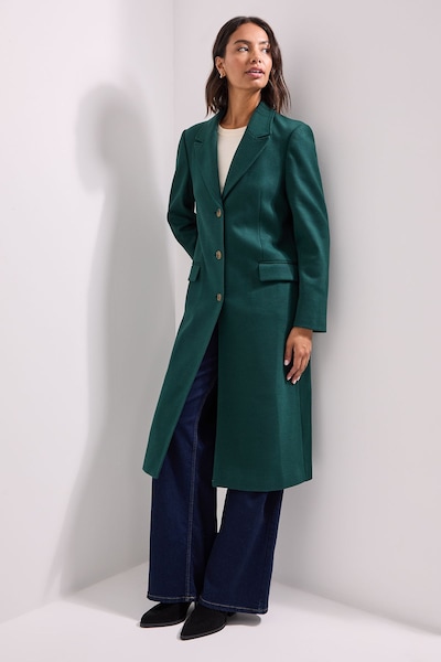 Dorothy Perkins Single Breasted Coat Green