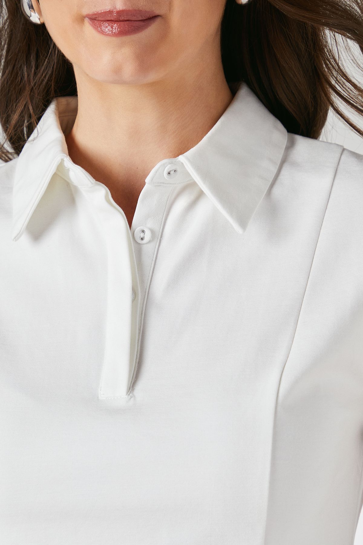 Principles Ivory Collared Ponte Peplum Shirt Ivory image 5