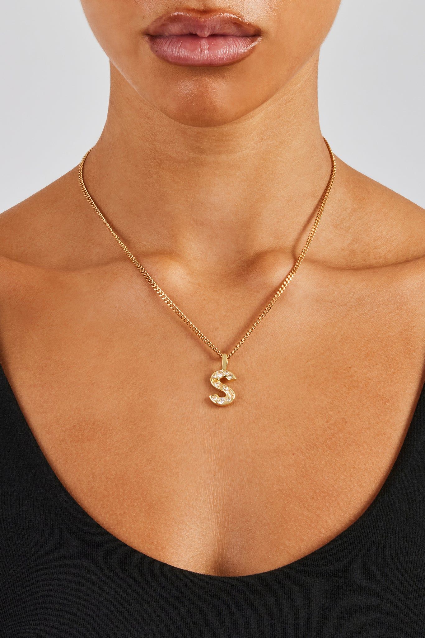 Cernucci Iced Mixed Stone Letter Pendant - 25mm image 12