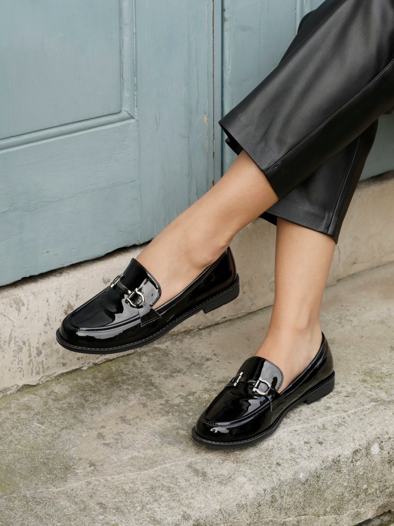Linzi Belle Black Patent Slip On Loafer image 6