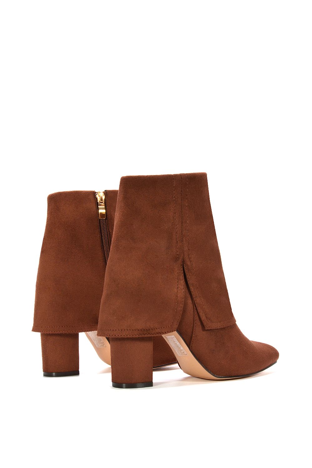 XY London 'Ayla' Layered Fold Over Pointed Toe Heeled Shoe Booties image 4