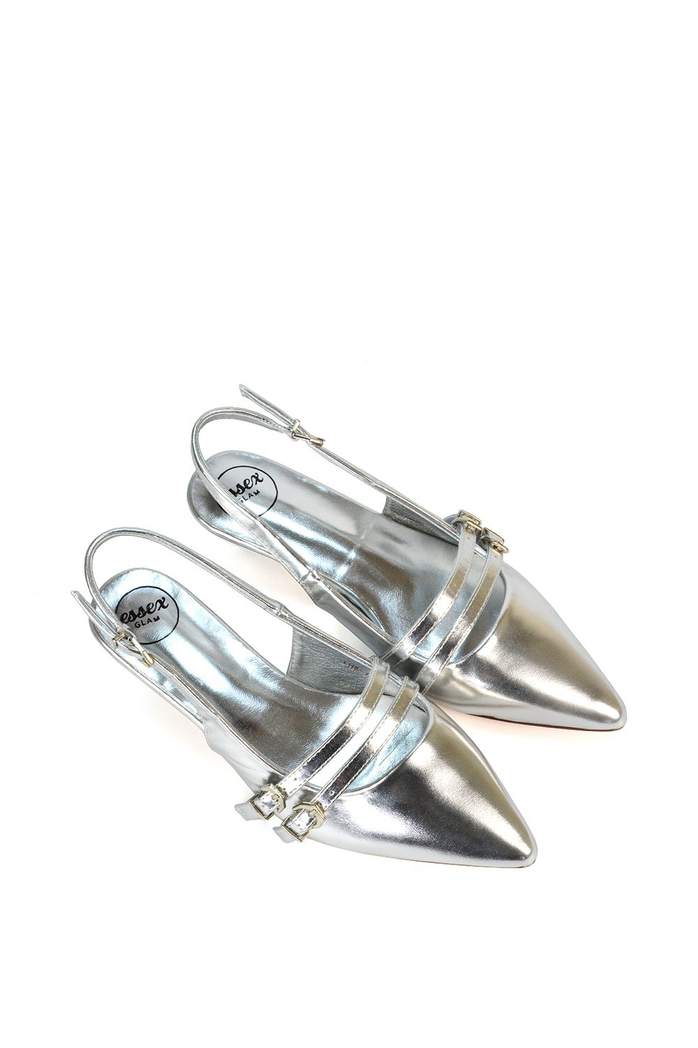 XY London 'Cassie' Slingback Low Kitten Heel Courts with Point Toe image 4