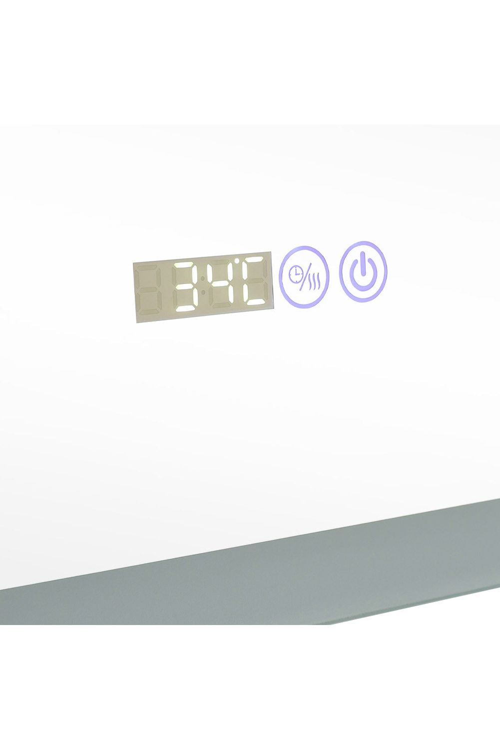 Living and Home Rectangular Frameless Anti-Fog LED Vanity Mirror with Clock image 5