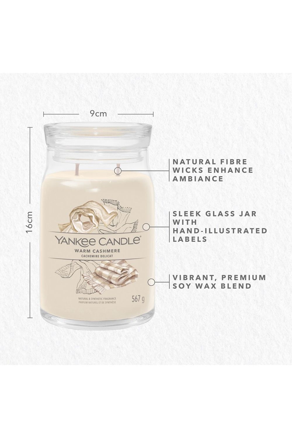 Yankee Candle Signature Large Jar Candle - Warm Cashmere 567g Brown image 2