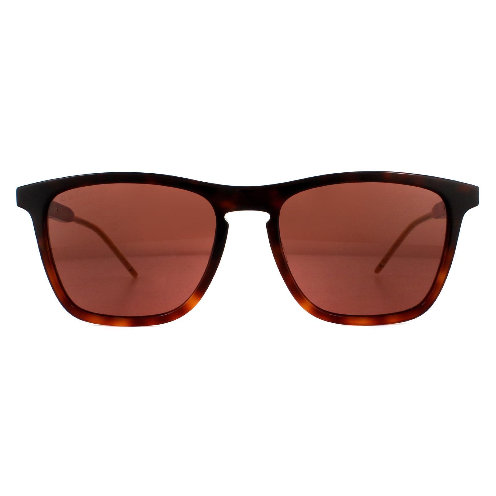 Gucci Rectangle Havana Brown Sunglasses