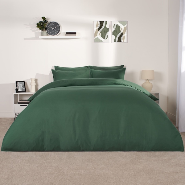 OHS Plain Dyed Duvet Cover with Pillowcase Bedding Set