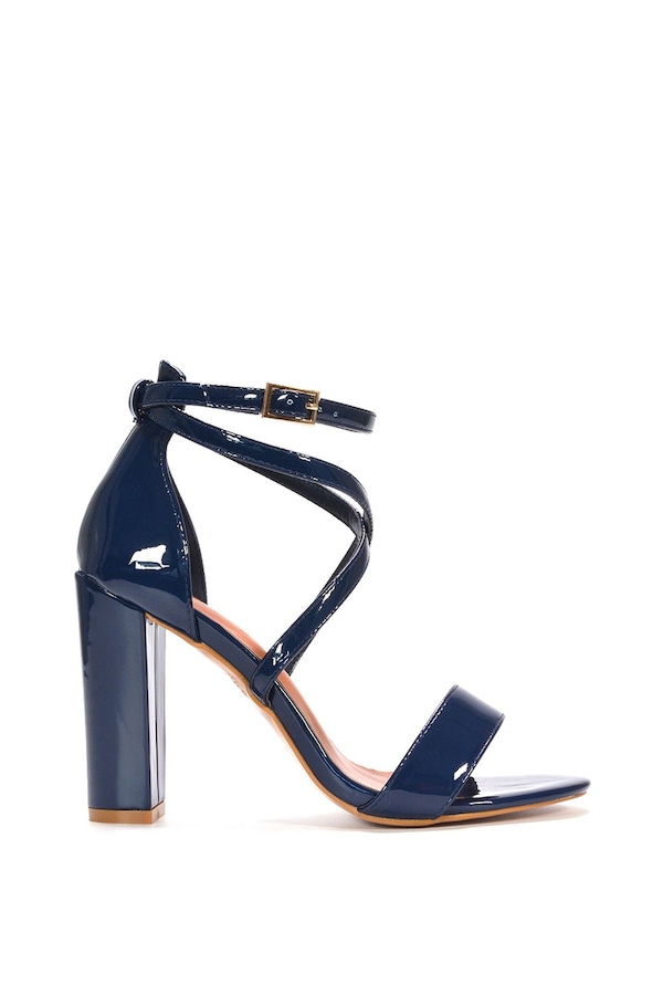 XY London 'Briella' Strappy High Block Heel Sandals