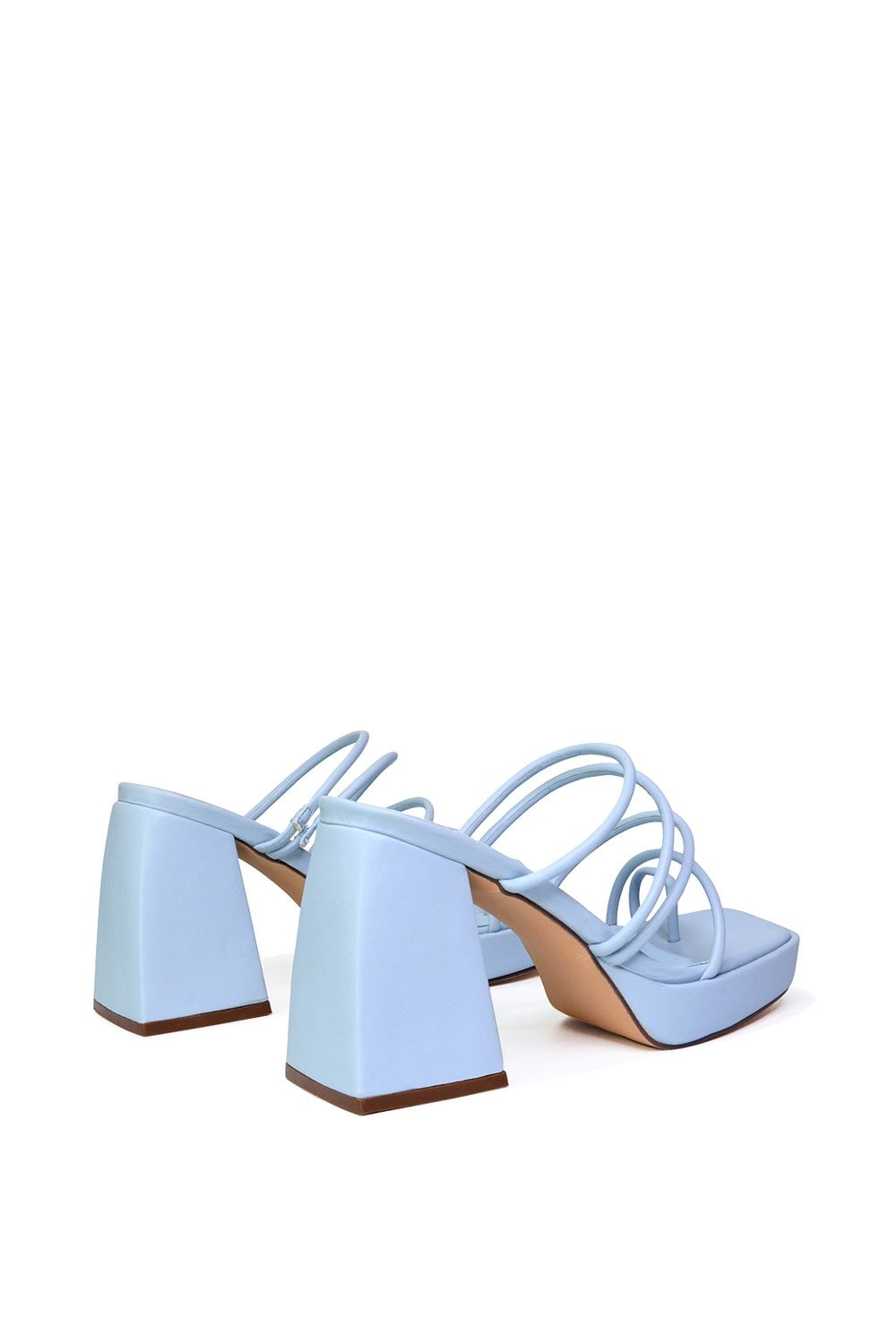 XY London 'Colt' Strappy Square Toe High Block Heel Platform Mule Sandals image 3