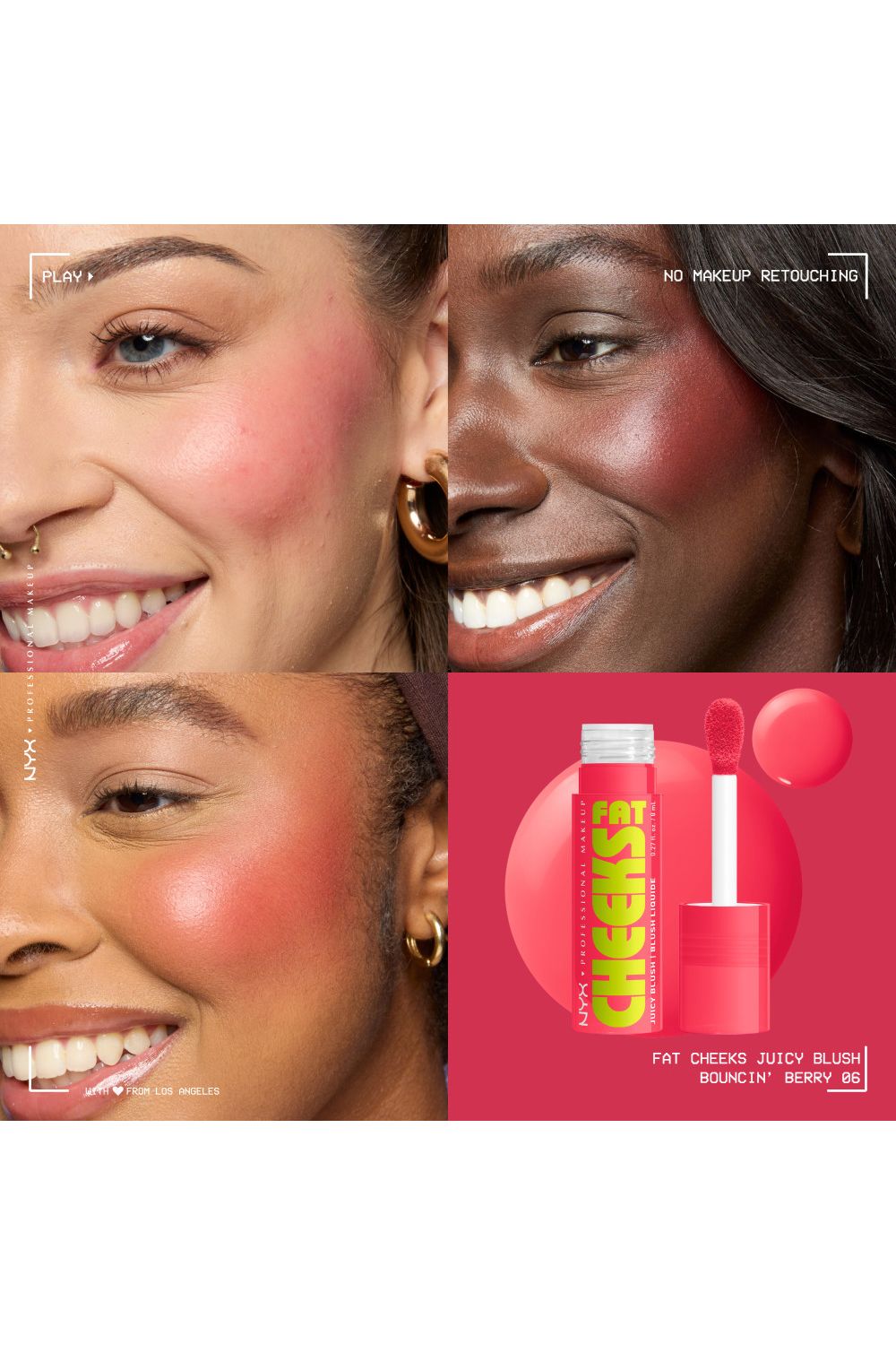 NYX Professional Makeup Fat Cheeks Blush 8ml Bouncin Berry image 8