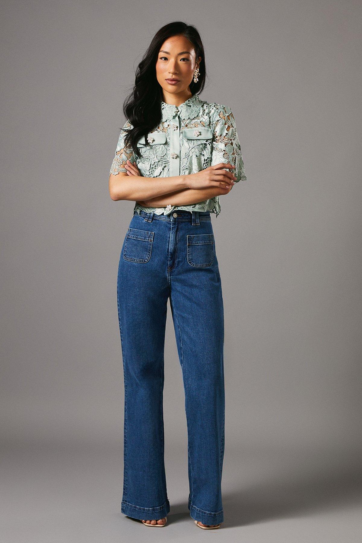 Coast Lace Pearl Button Shirt Sage image 2