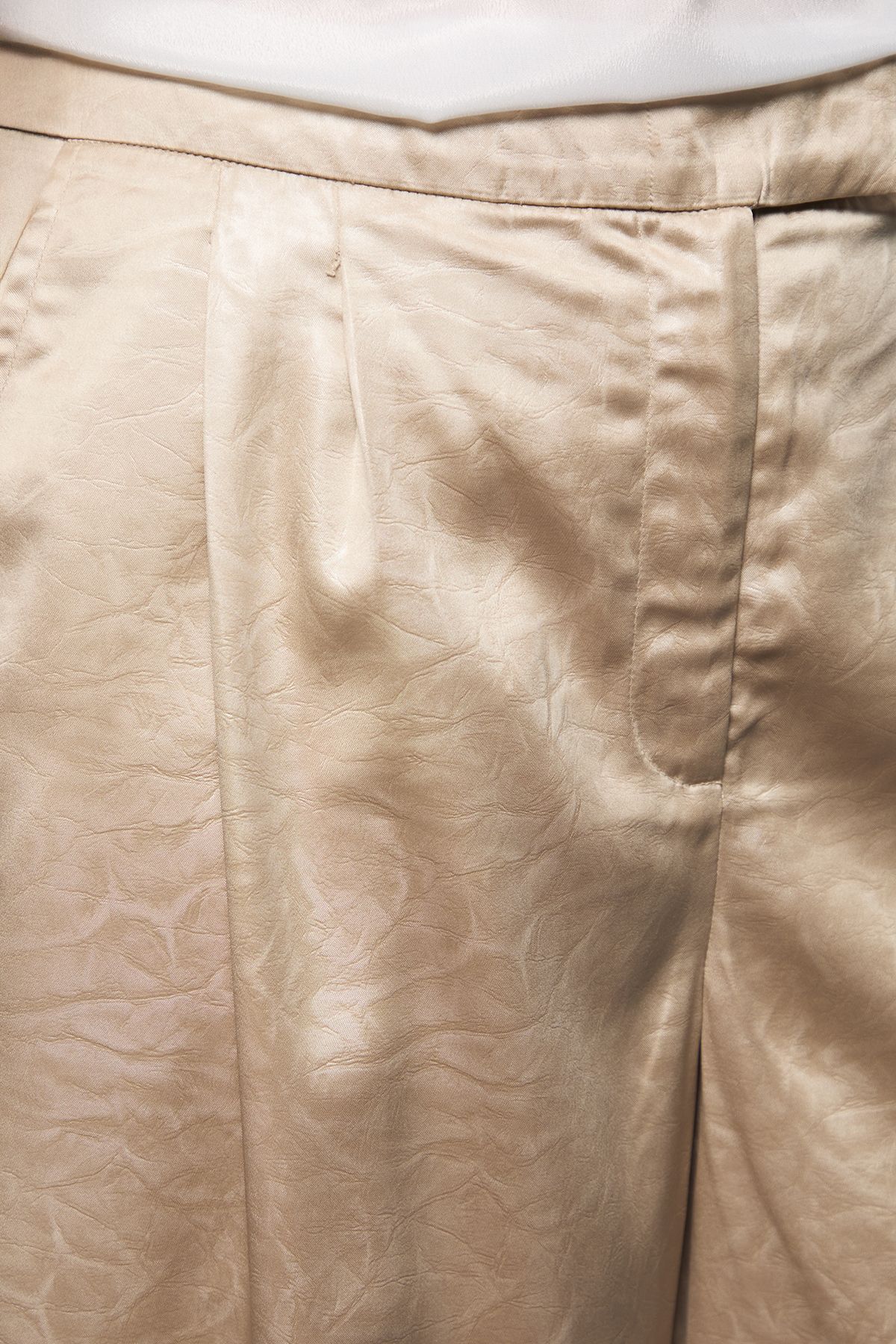 Dorothy Perkins Textured Satin Pleated Wide Leg Trouser Champagne image 5