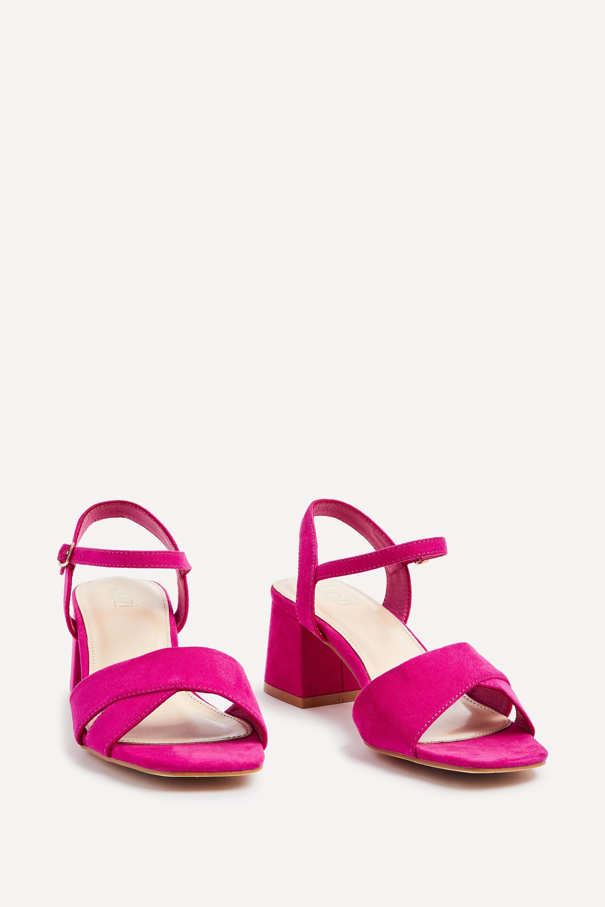 Linzi Vivian Wide Fit Pink Block Heel Sandals image 3