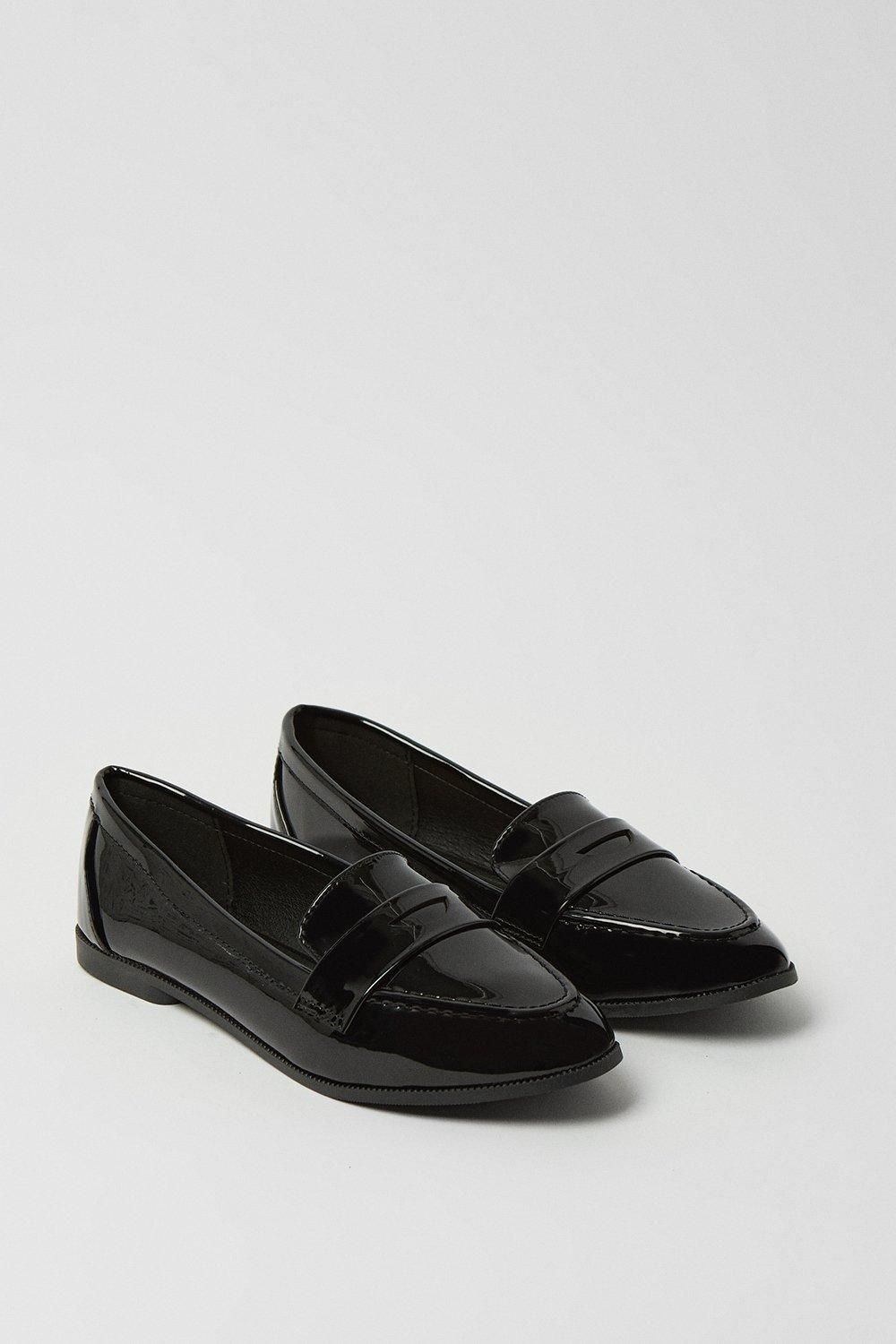 Dorothy Perkins Wide Fit Lana Penny Loafers True Black image 3