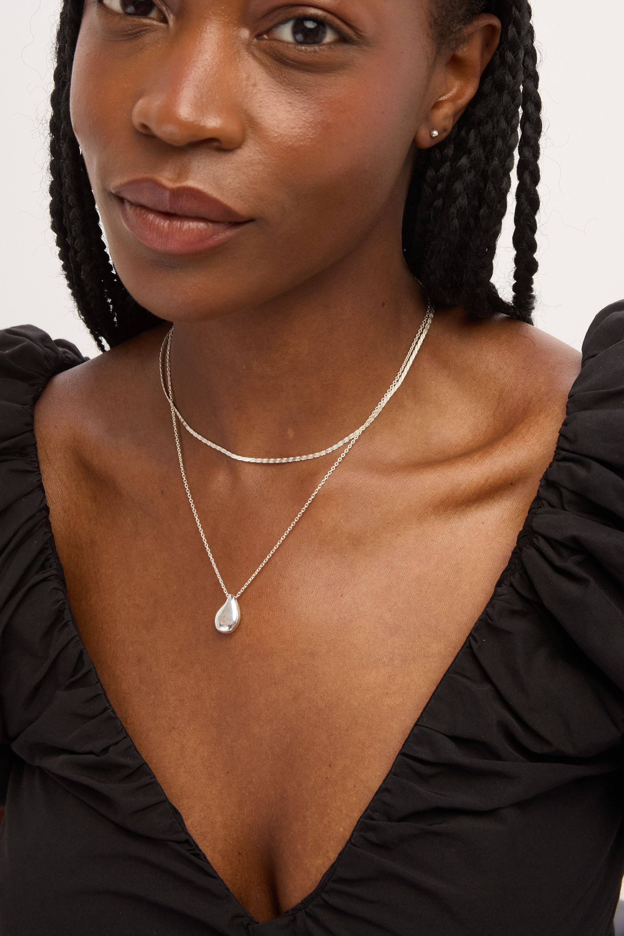 Simply Silver Sterling Silver 925 Textured Chain Necklace image 3