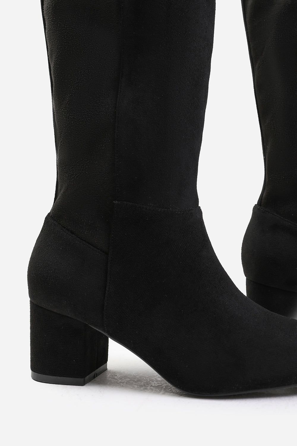 Where's That From 'Cherish' Stretch Wide Calf Block Heel Knee High Boots With Side Zip image 3