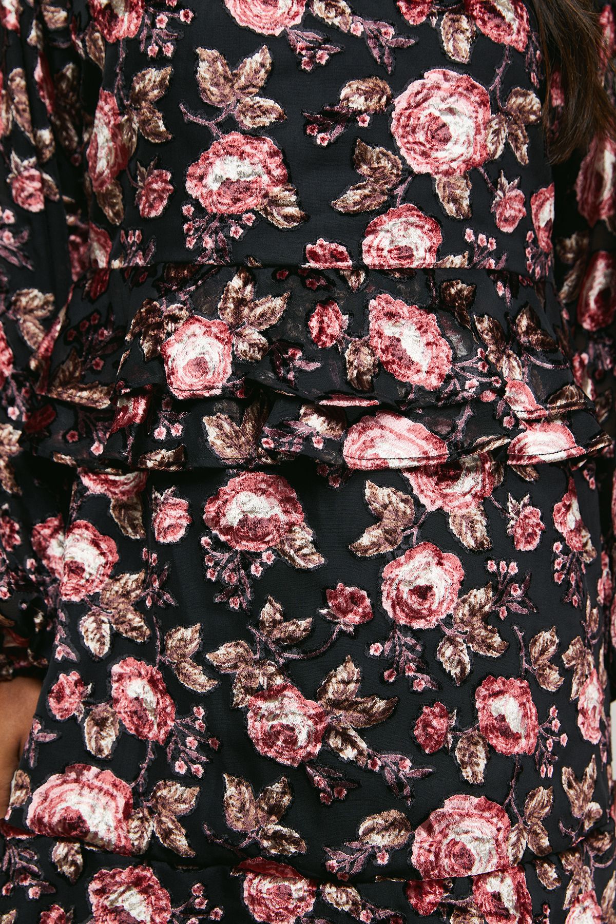 Oasis Devore Tiered Boho Mini Dress Rose image 4