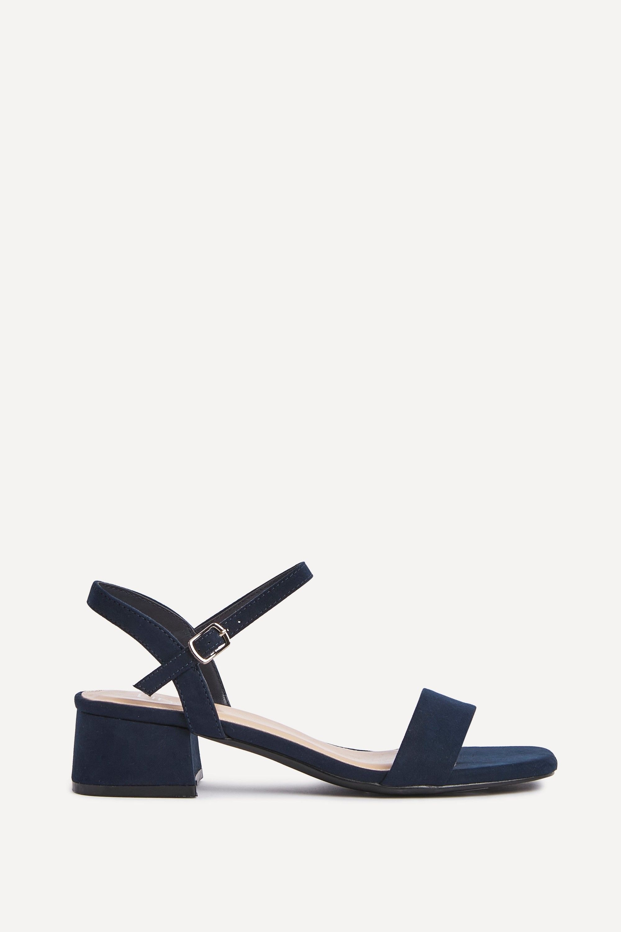 Linzi Tillie Navy Faux Suede Low Blook Heel