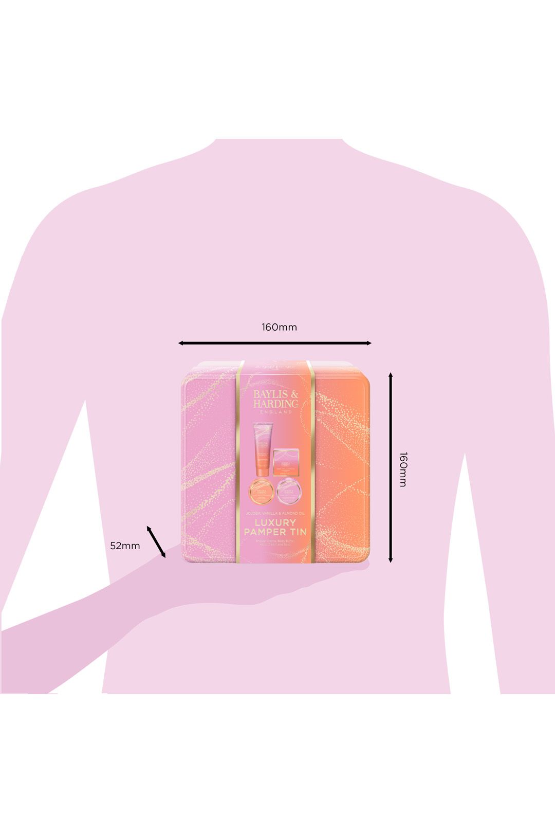 Baylis & Harding Jojoba, Vanilla & Almond Oil Luxury Pamper Tin Gift Set Multi image 7