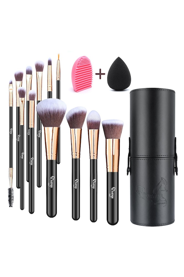 Living and Home 12 Pcs Professional Makeup Brush Set with Makeup Tool and Brush Egg