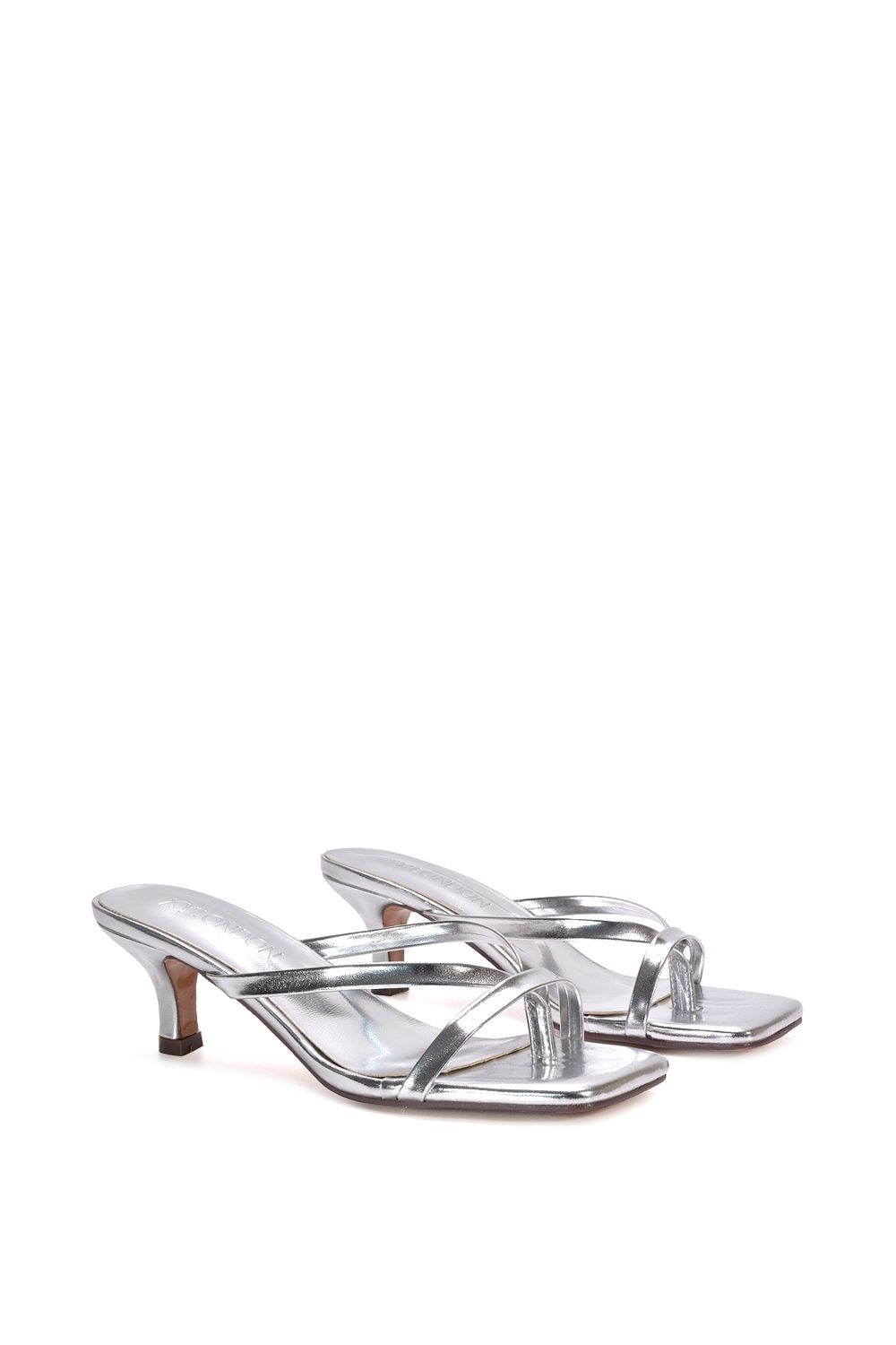 XY London 'Tiana' Slip On Mid Kitten Heel Mules Square Toe Sandals image 4