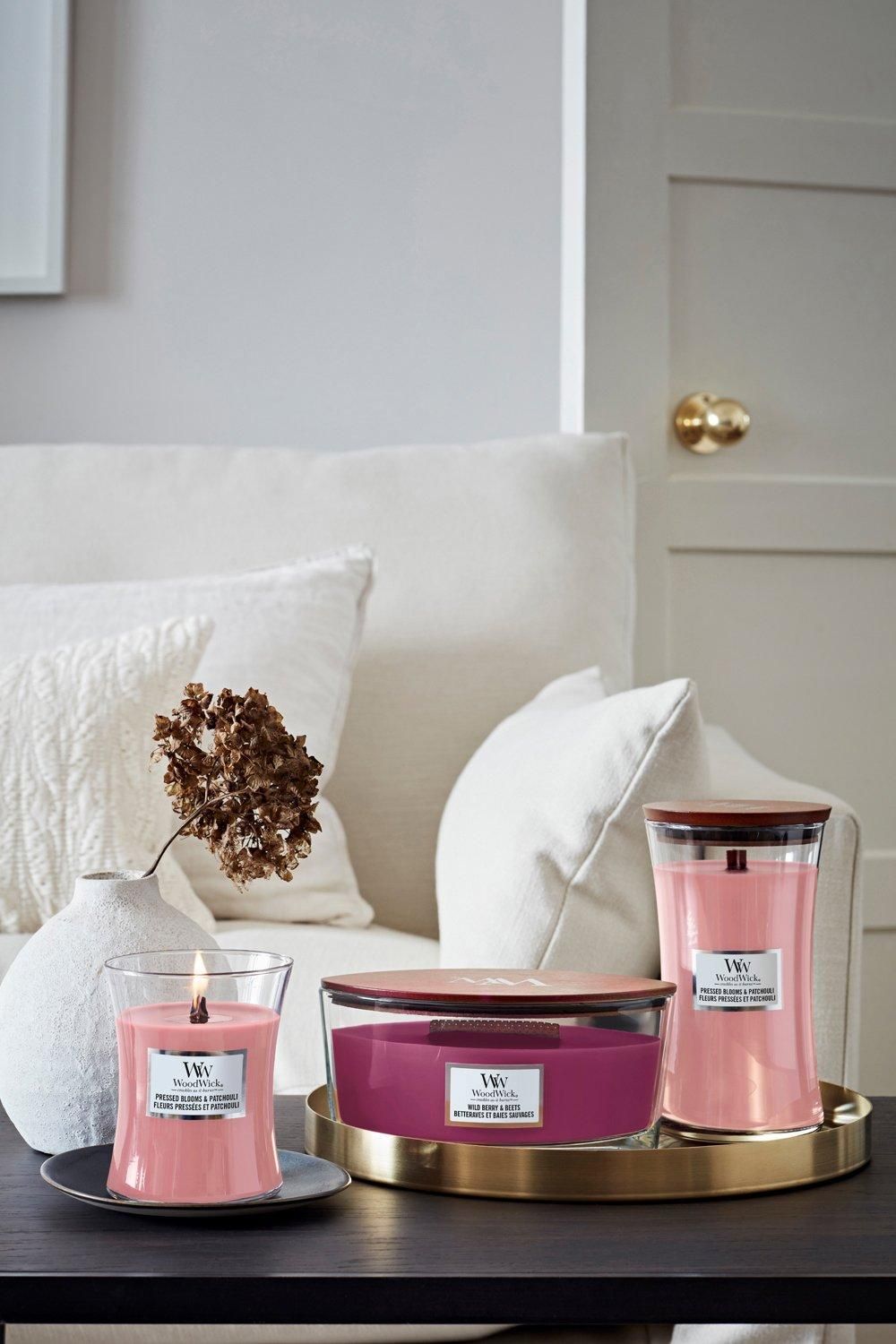 Woodwick Wild Berry & Beets Ellipse Candle Pink image 2