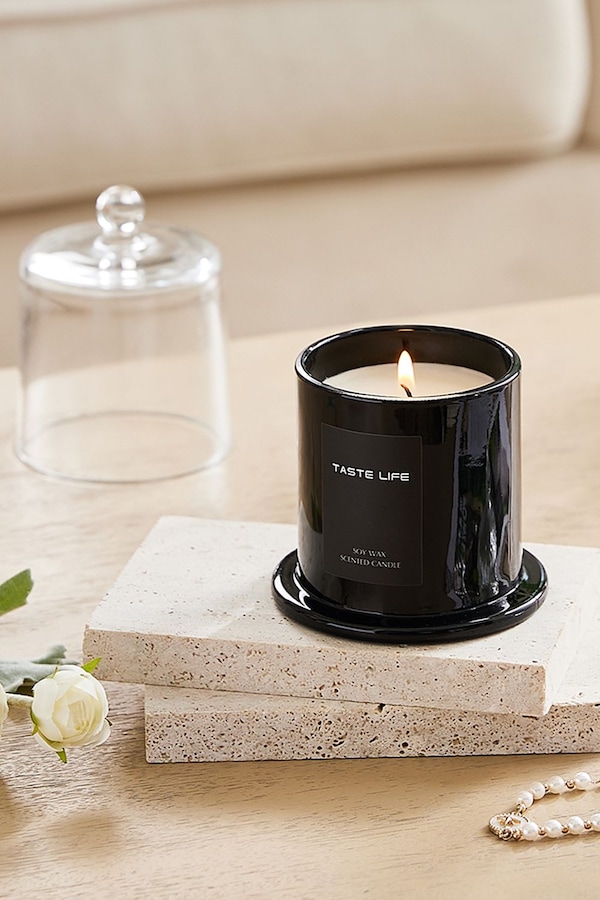 SHEONLY Sky Cypress Soy Wax Scented Candle with Bell Shaped Glass Cup