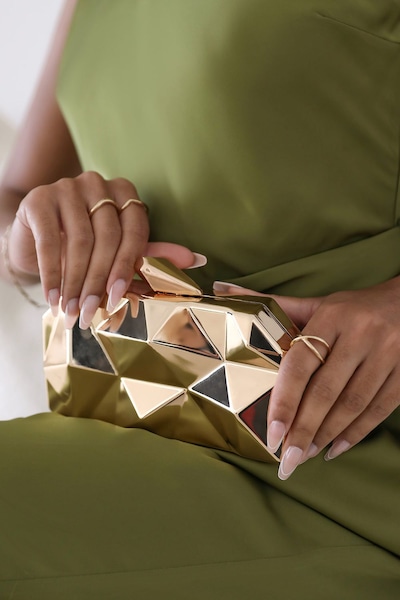 Where's That From 'Rica' Geometric Clutch Bag