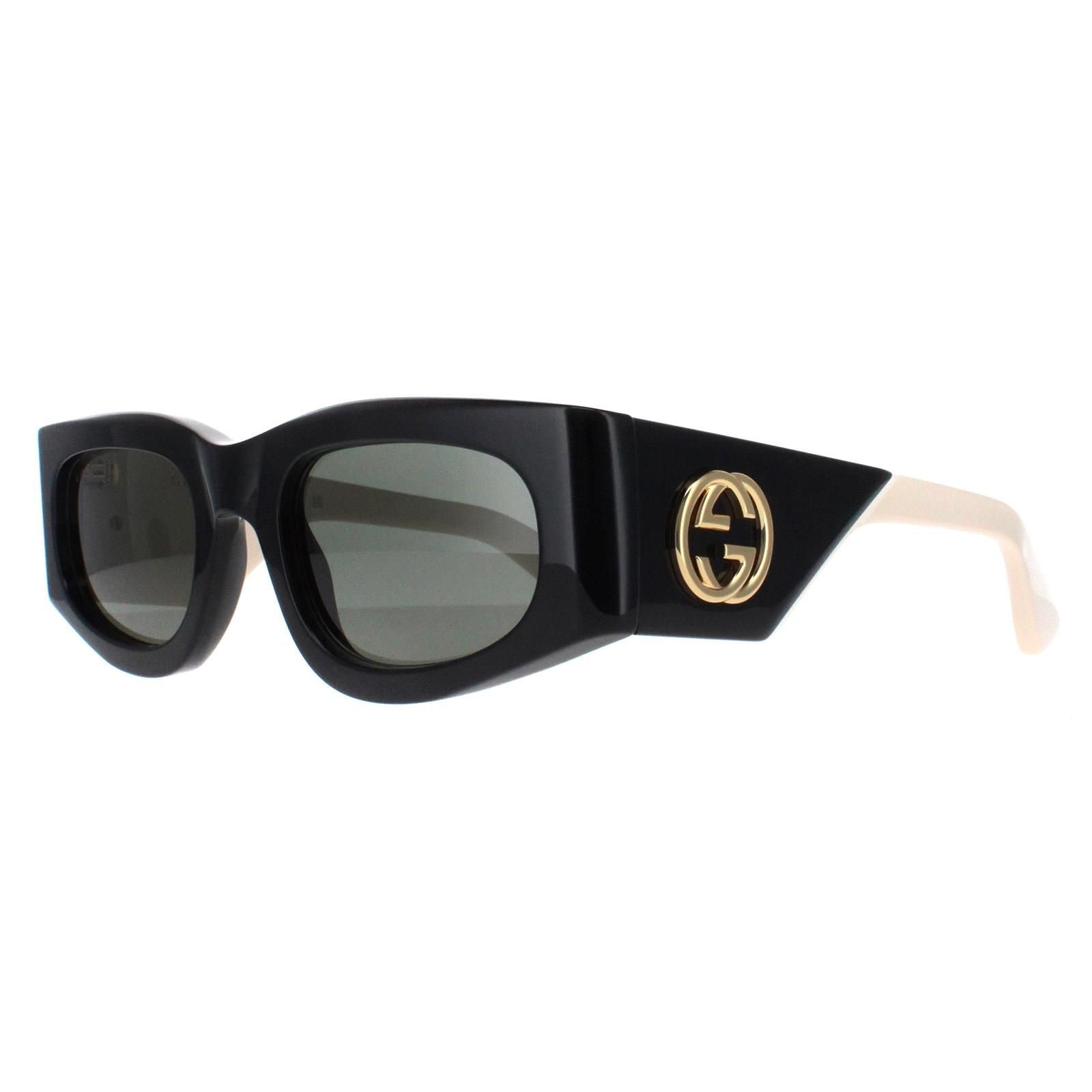Gucci Rectangle Black with Ivory Grey GG1664S image 2