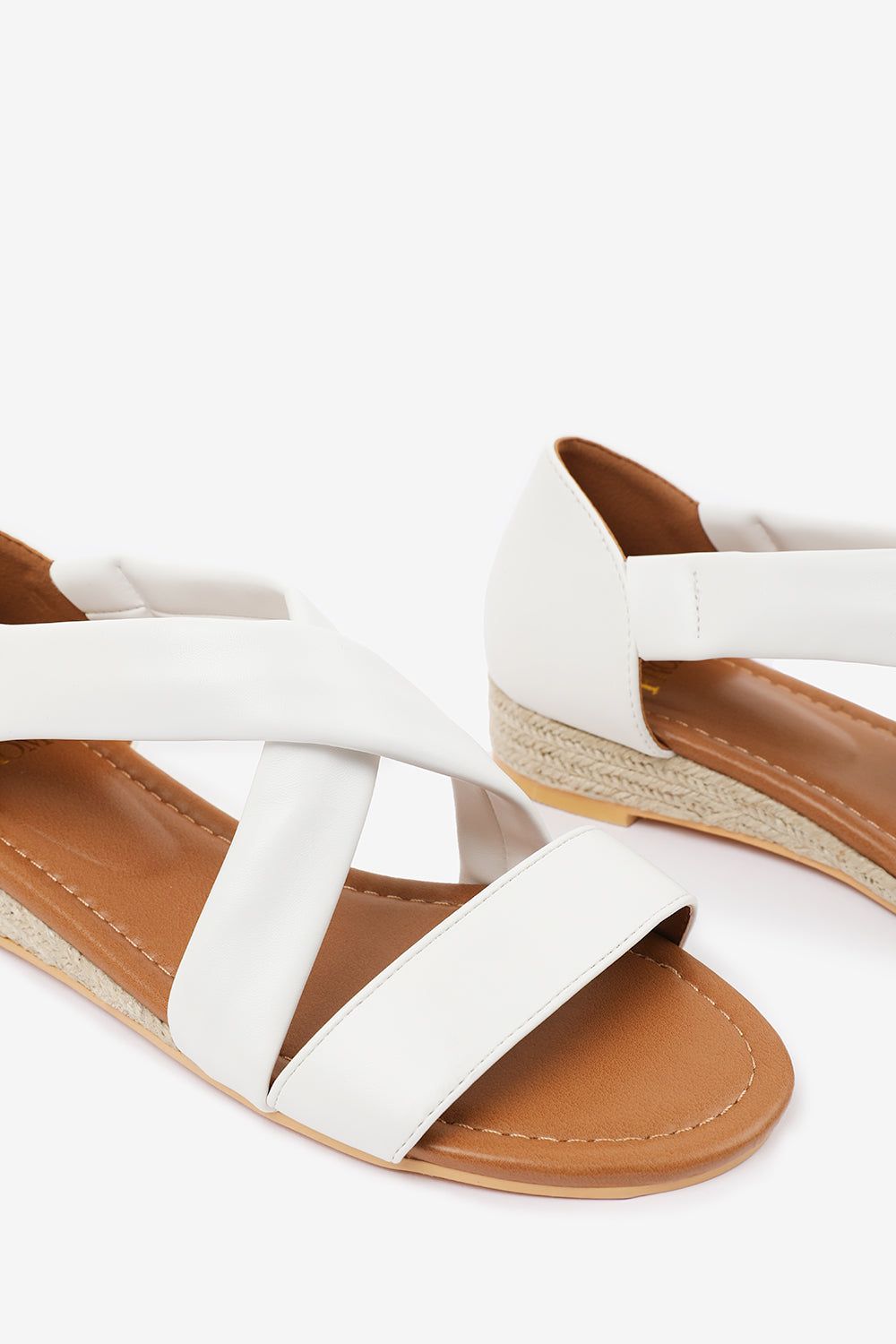 Where's That From 'Hummingbird' Wide Fit Low Wedge Shoes With Cross Over Strap image 4