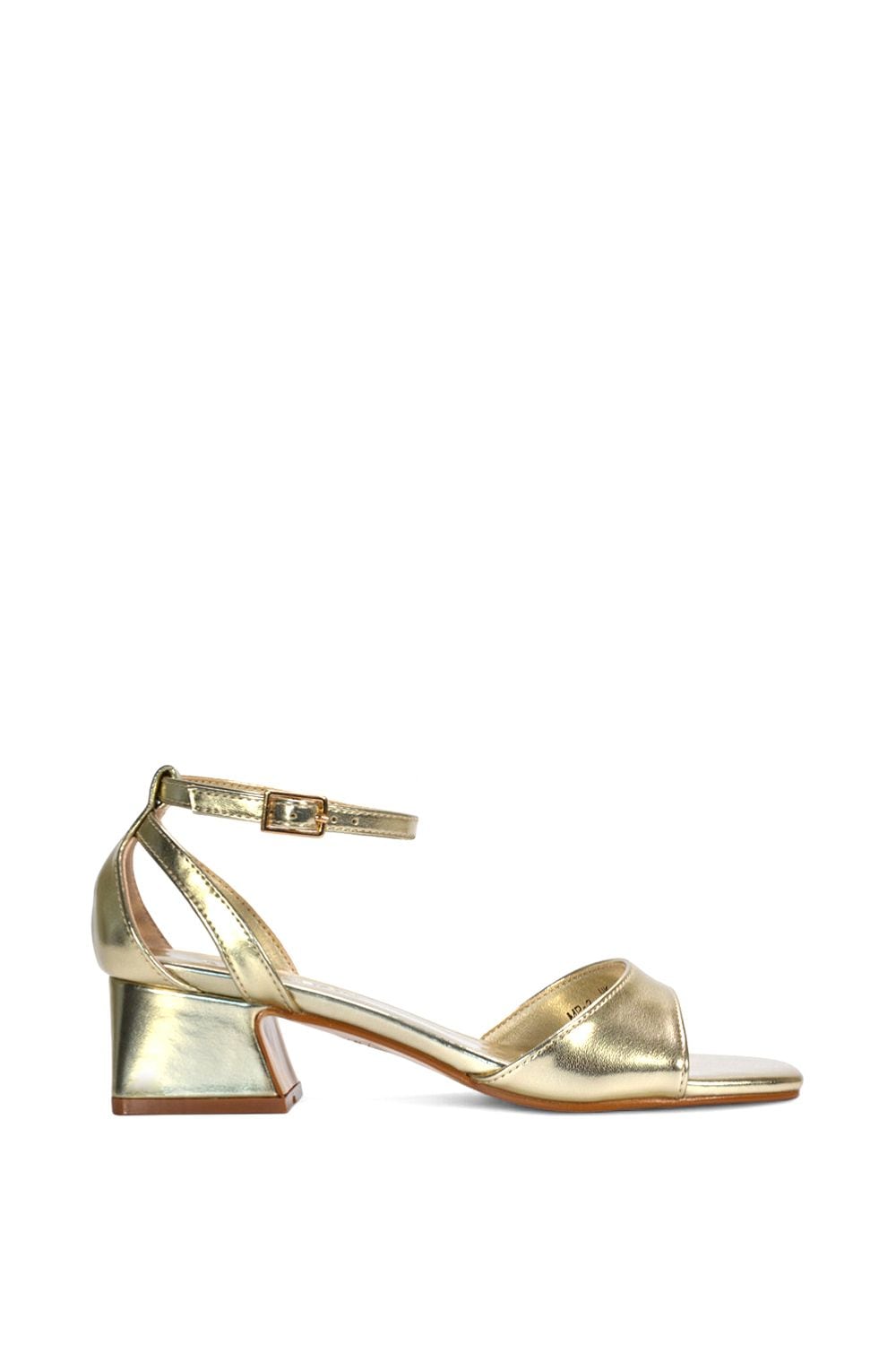 XY London 'Hayley' Strappy Block Low Heel Sandals With Cut Out image 1
