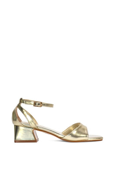 XY London 'Hayley' Strappy Block Low Heel Sandals With Cut Out