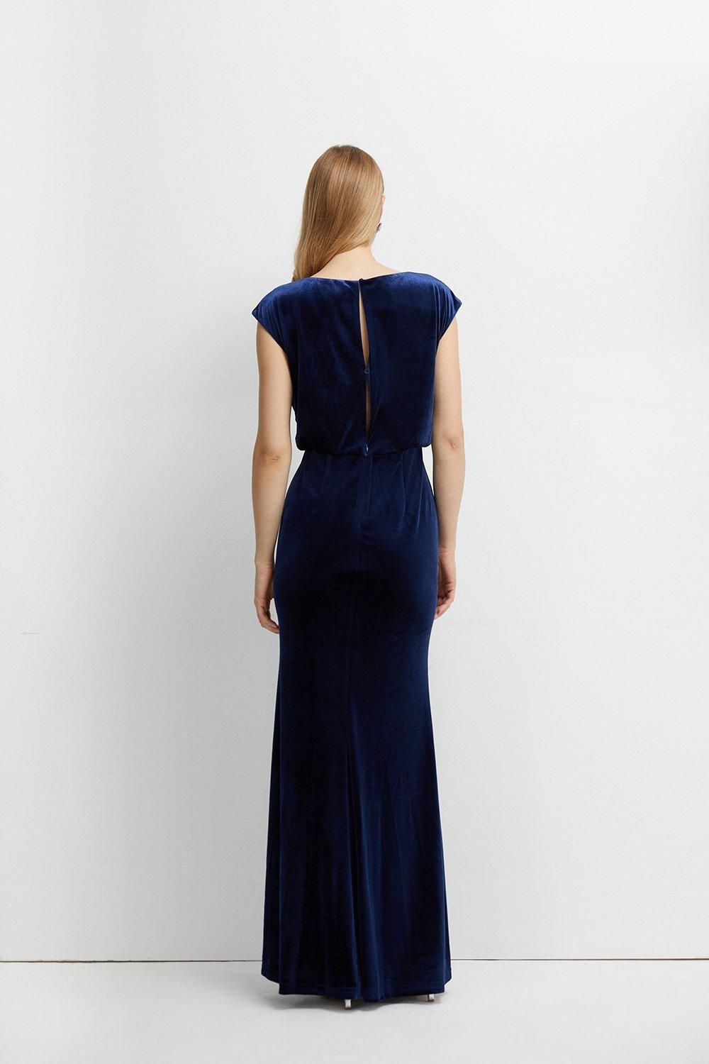 Coast Blouson Waist Bridesmaid Maxi Dress Navy image 4