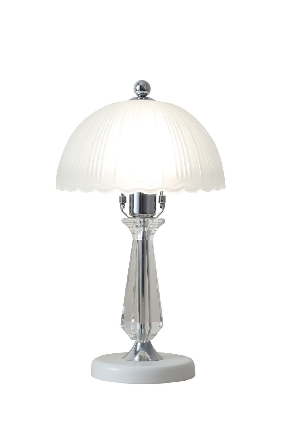 Living and Home Crystal Table Lamp with Scalloped Lampshade image 5
