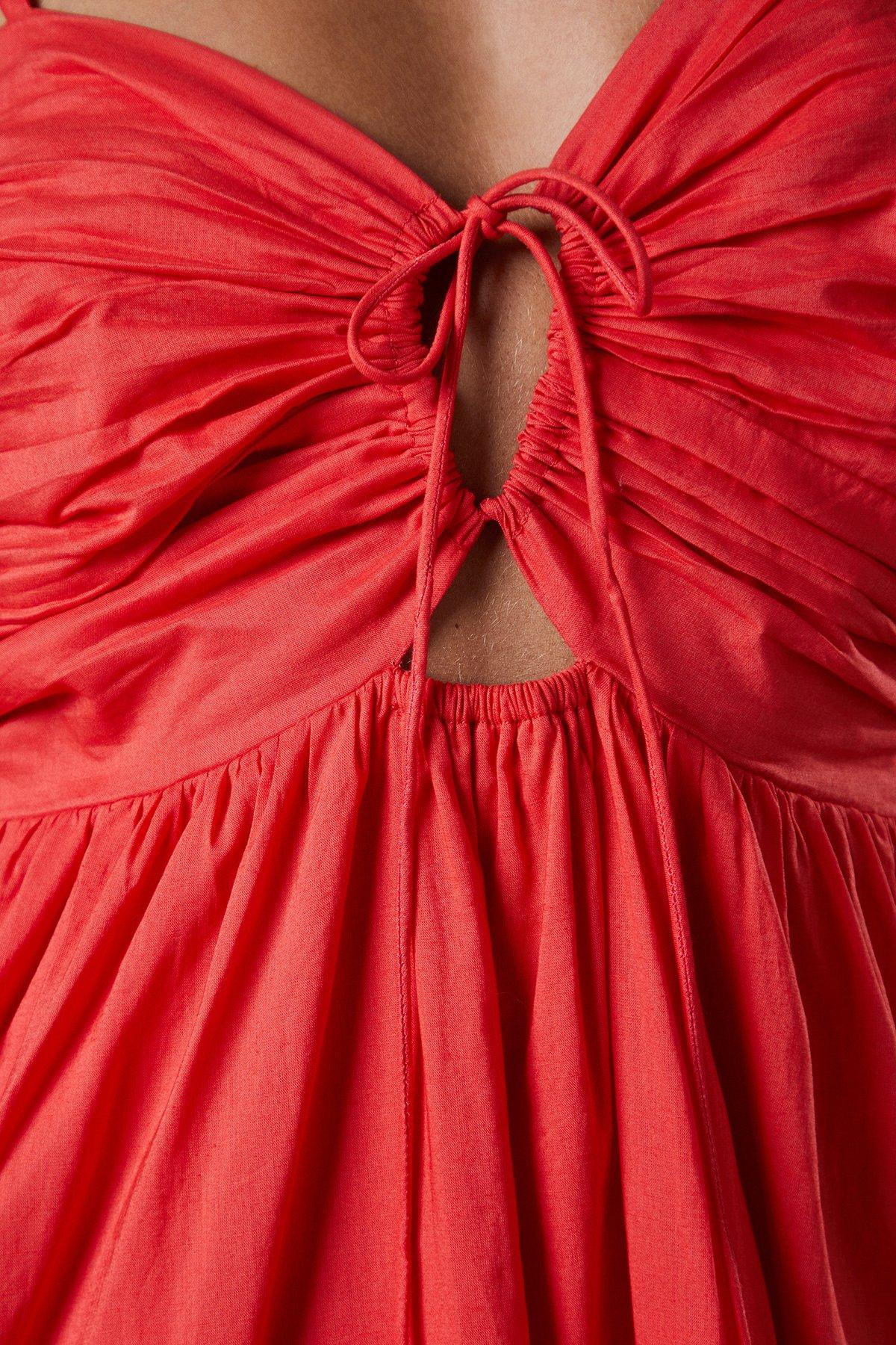 Coast Double Strap Cut Out Maxi Dress Red image 5