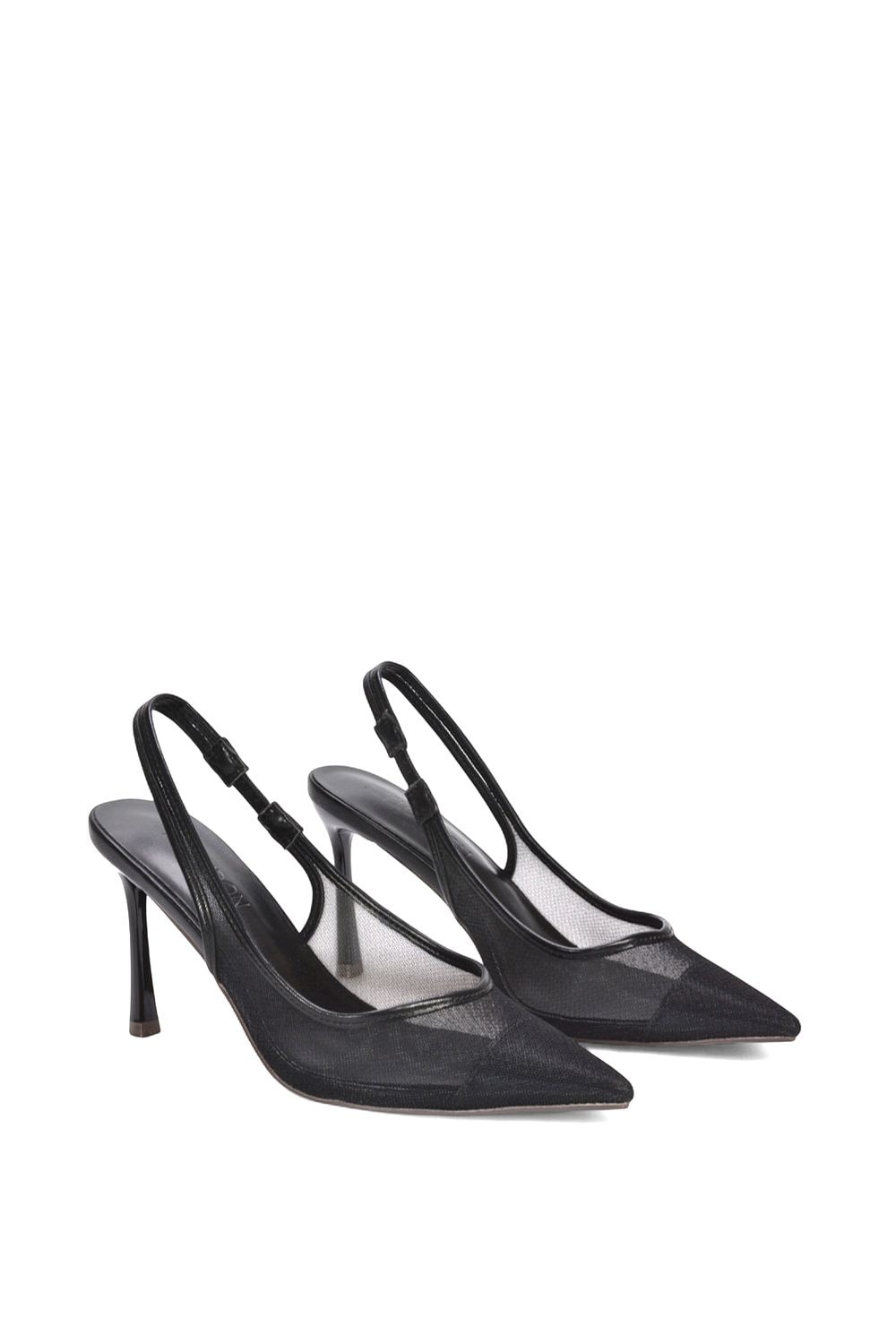 XY London 'Caroline' Pointed Toe Mesh Slingback Court Shoe Heels image 4