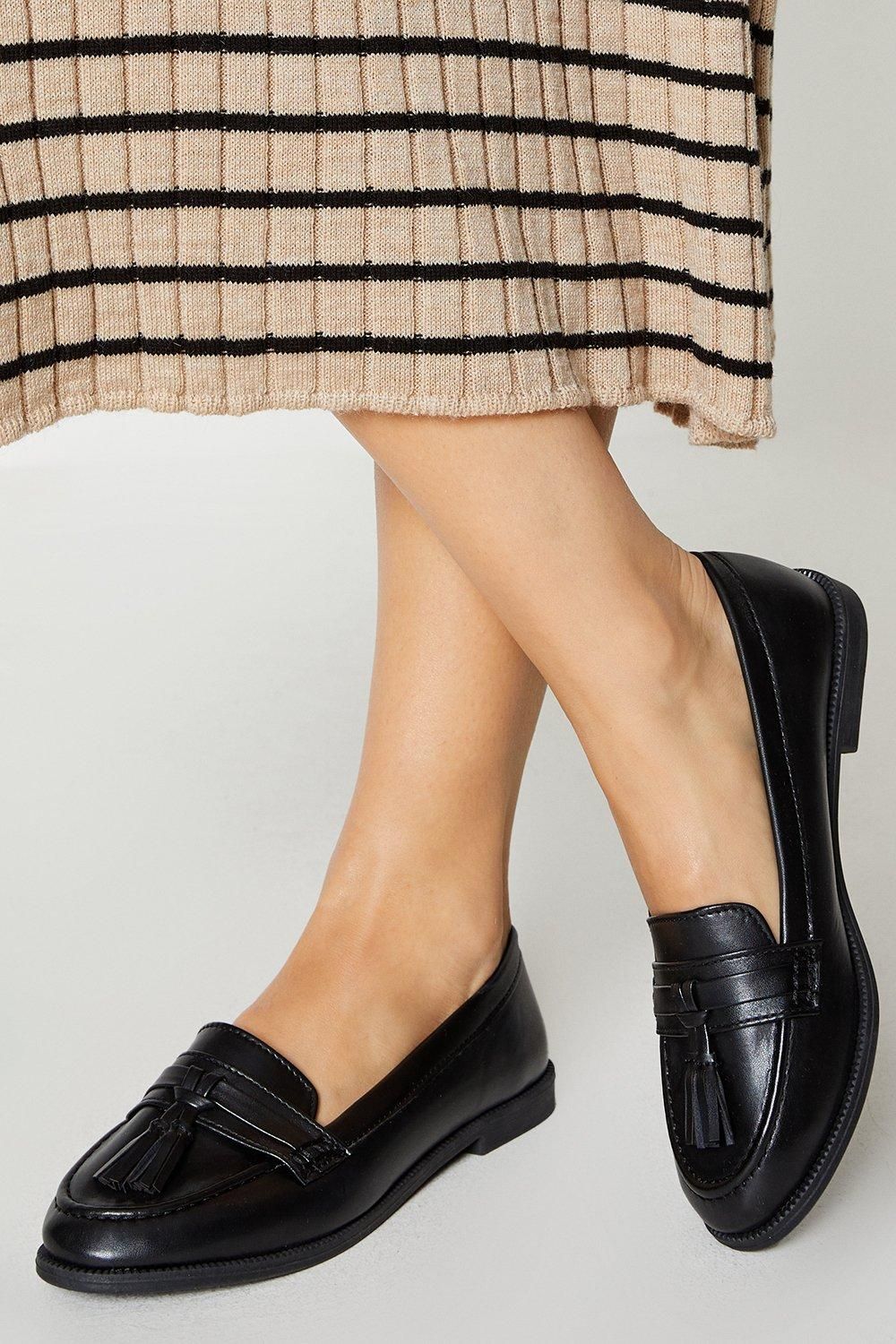 Dorothy Perkins Lennie Tassel Loafers Black image 1