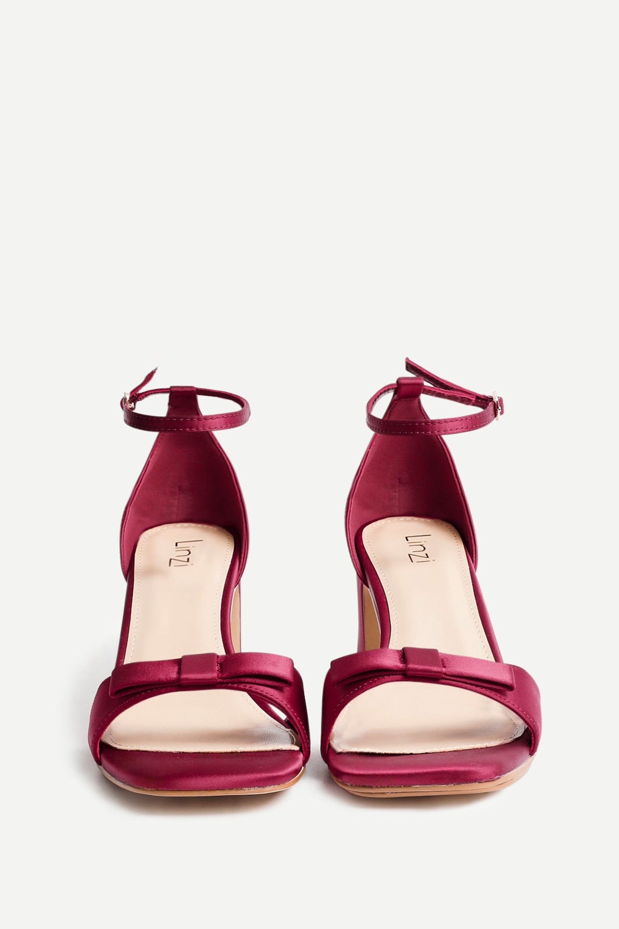 Linzi Orena Red Satin Block Heel image 5