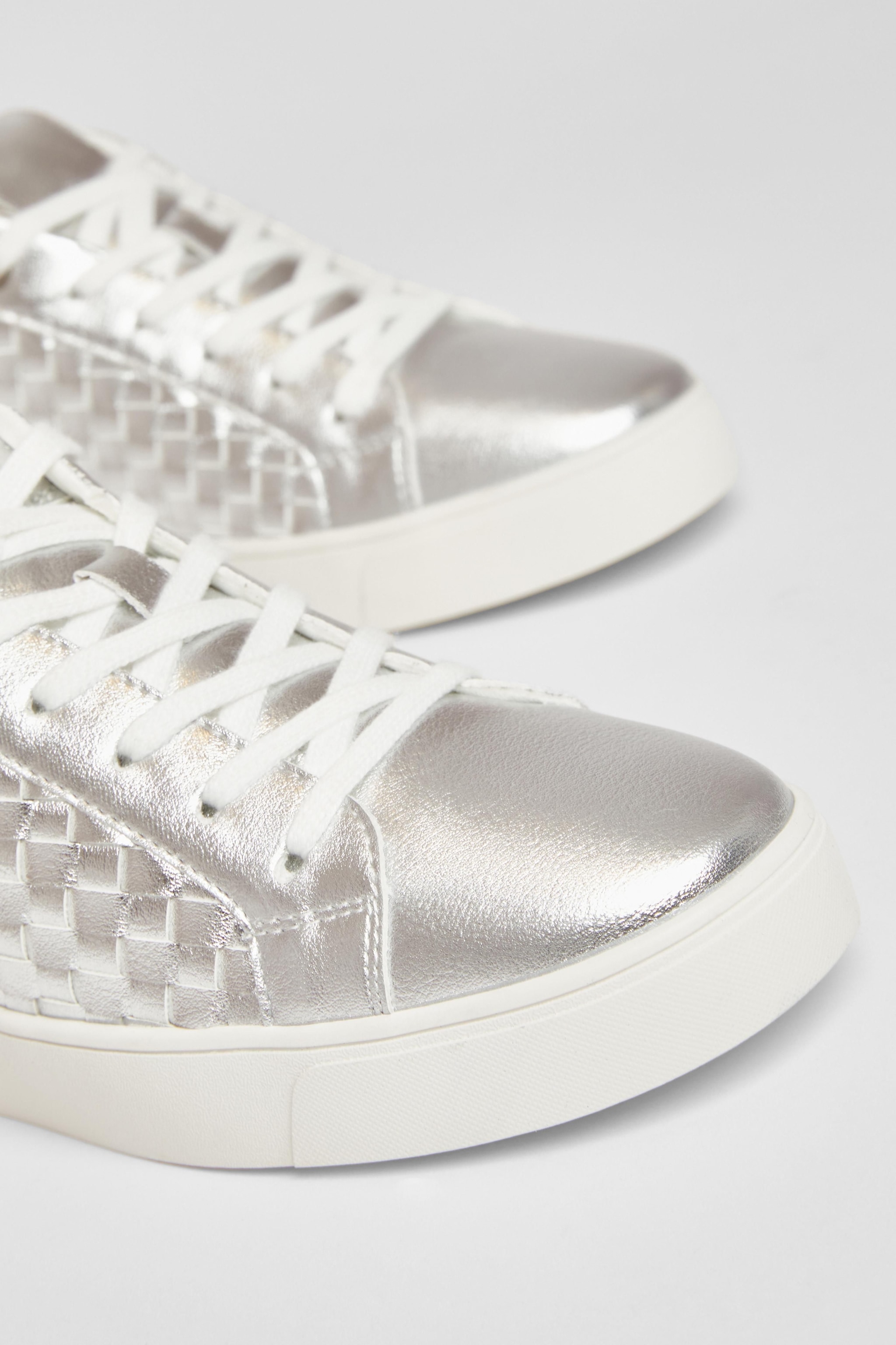 Quiz Silver Woven Trainers image 4