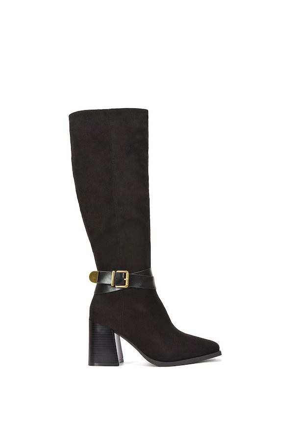 XY London 'Ophelia' Block Heel Square Toe Long Knee High Boots
