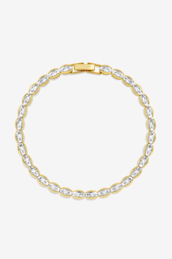 Inicio 14K Gold Plated and Crystal Tennis Bracelet - Gift Pouch