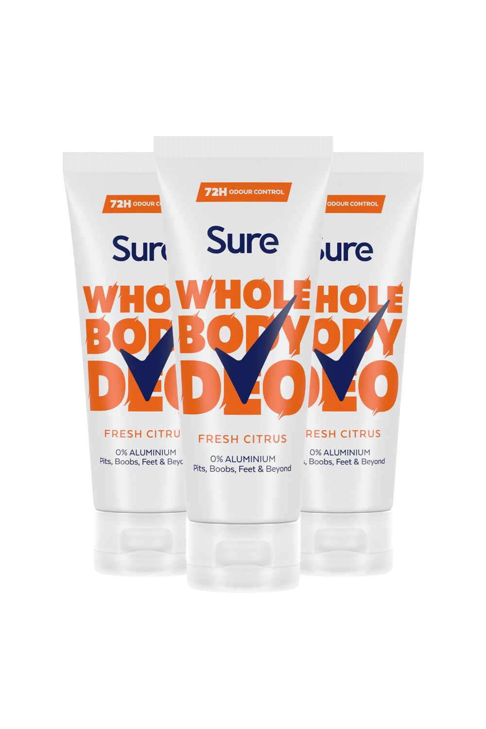 Sure Fresh Citrus Whole Body 'Deodorant Cream' Aluminium Free 50ml, 3pk image 1