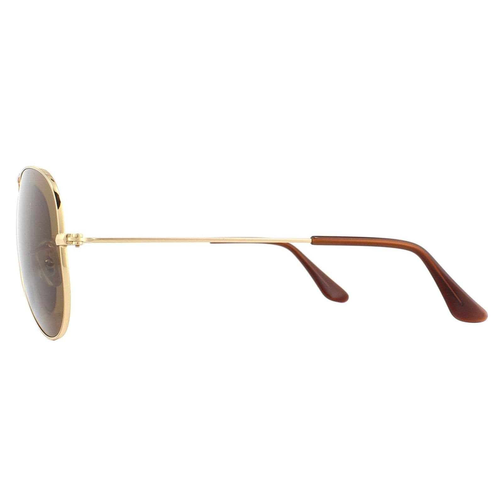 Ray-Ban Aviator Gold Brown Polarized Aviator 3025 Sunglasses image 3