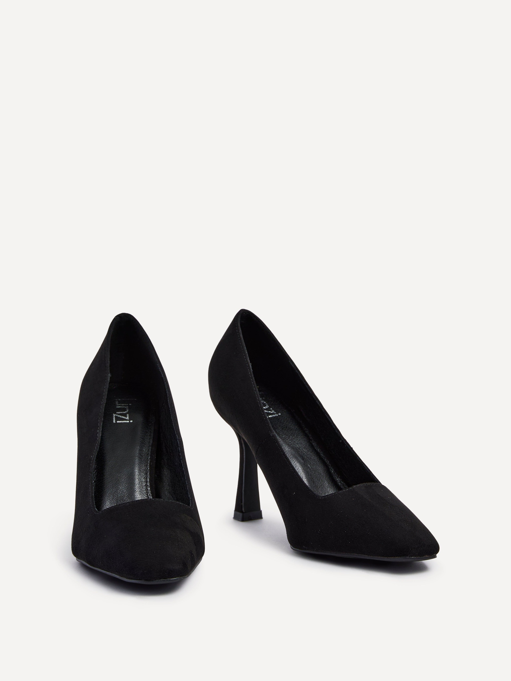 Linzi Colette Black Faux Suede Squared Toe Stiletto Court Heel image 3